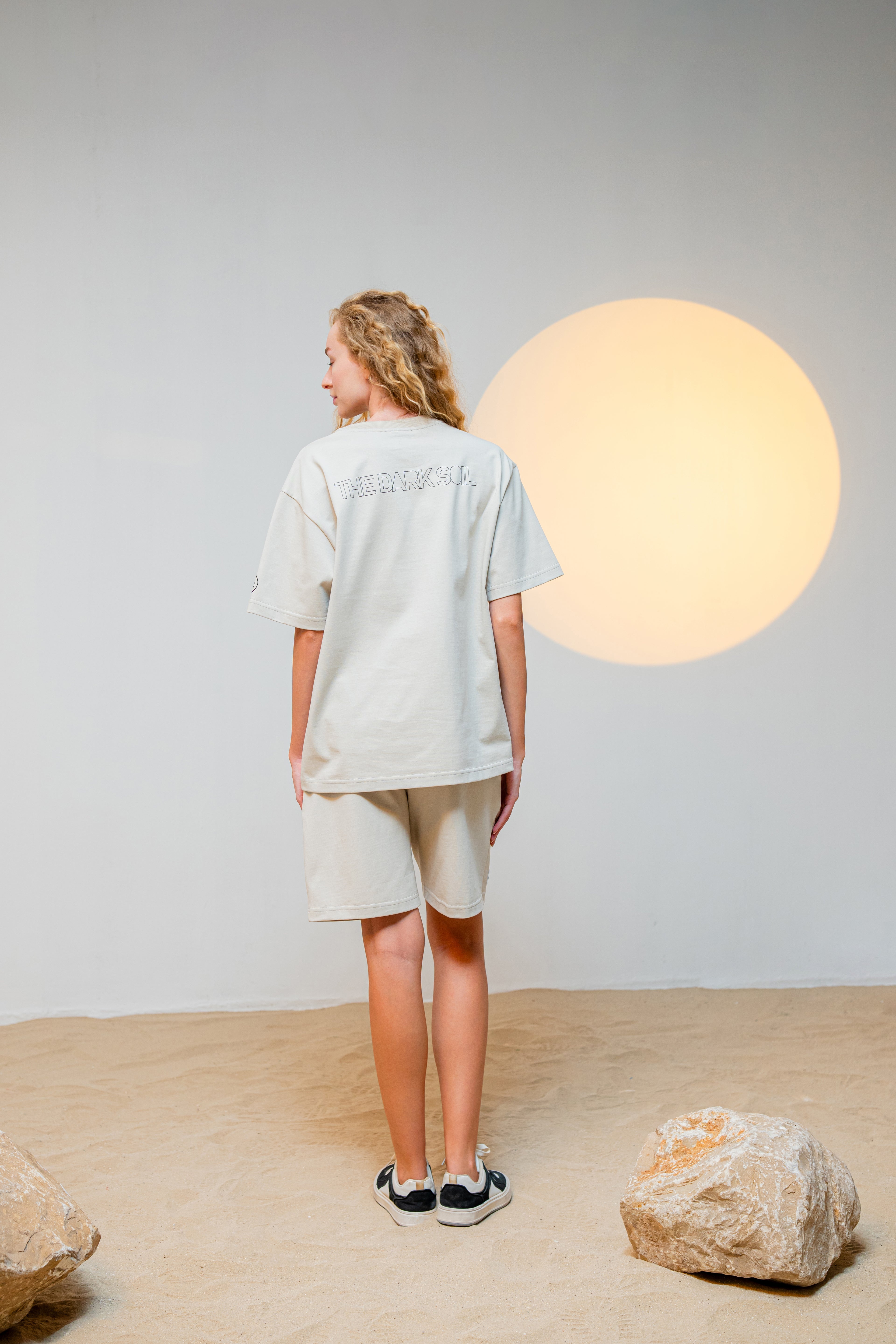 DARK SOIL | Oversized Basic T-shirt in Cotton Beige