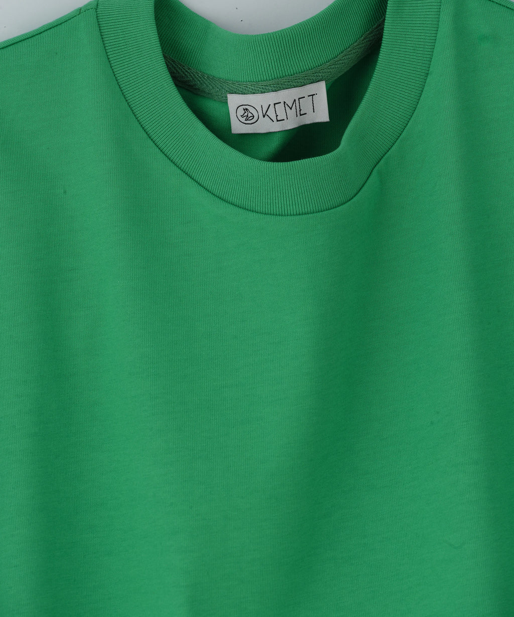 DARK SOIL | Oversized Basic T-shirt in Cotton Green