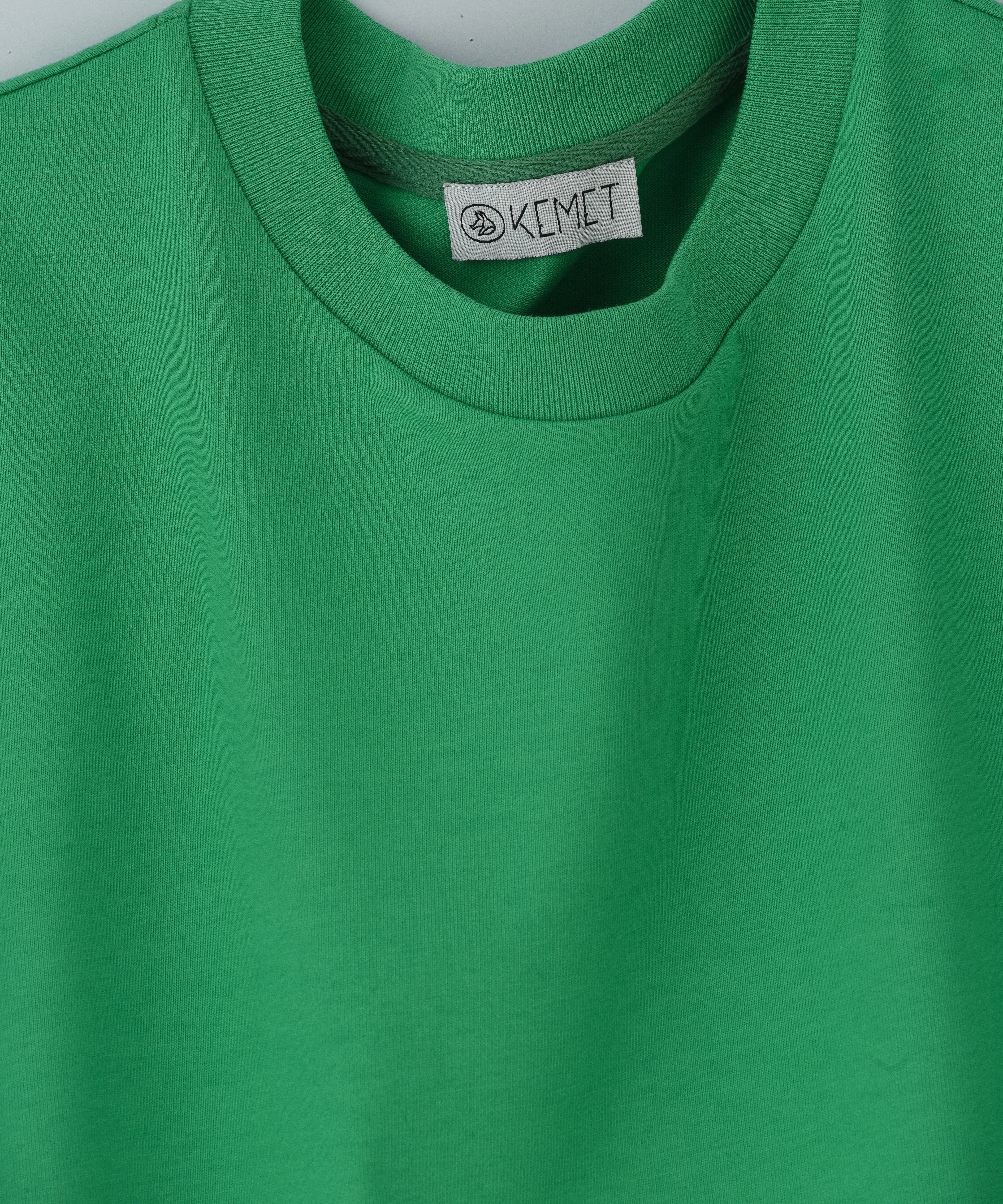 DARK SOIL | Oversized Basic T-shirt in Cotton Green