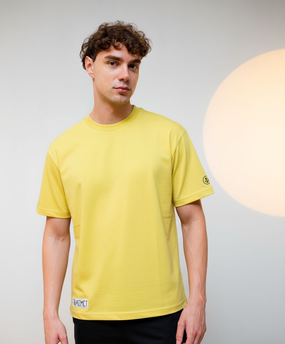 DARK SOIL | Oversized Basic T-shirt in Cotton Yellow