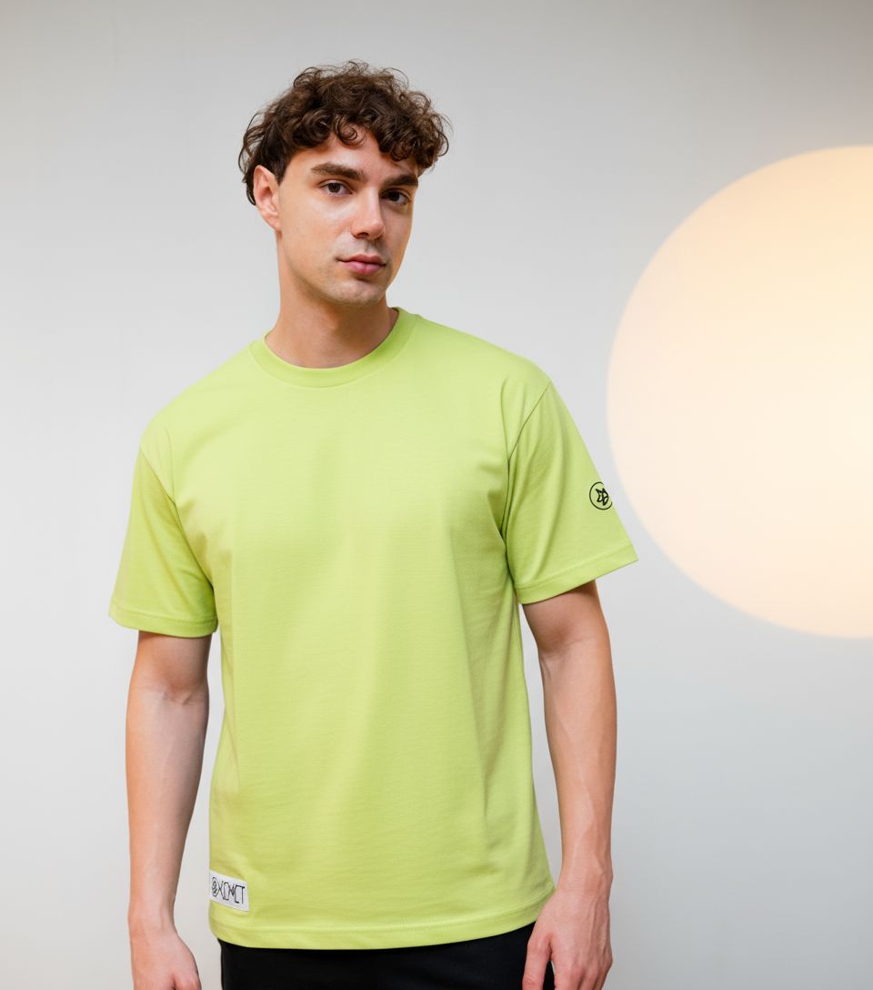 DARK SOIL | Oversized Basic T-shirt in Cotton Limegreen