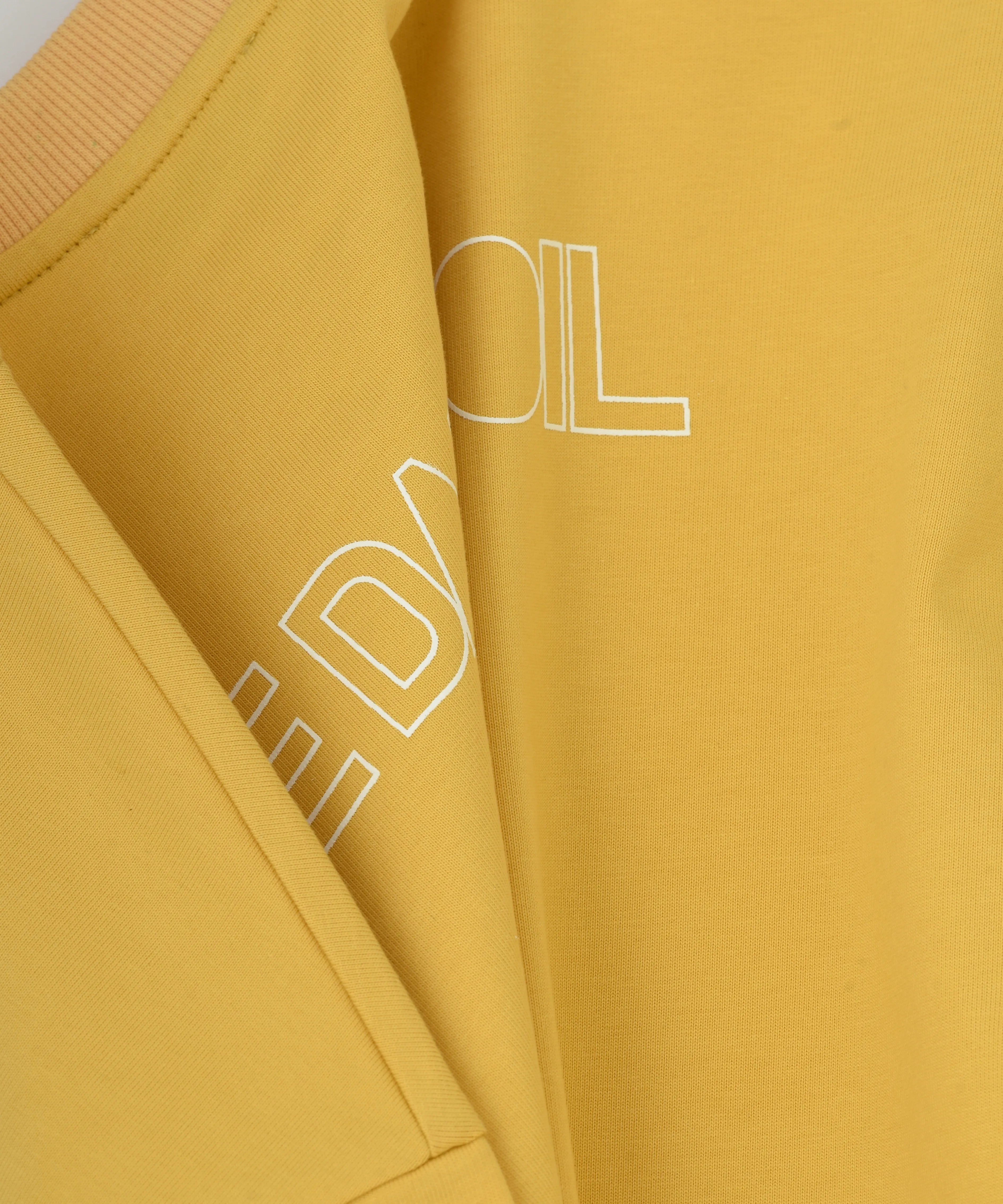 DARK SOIL | Oversized Basic T-shirt in Cotton Mustard Yellow