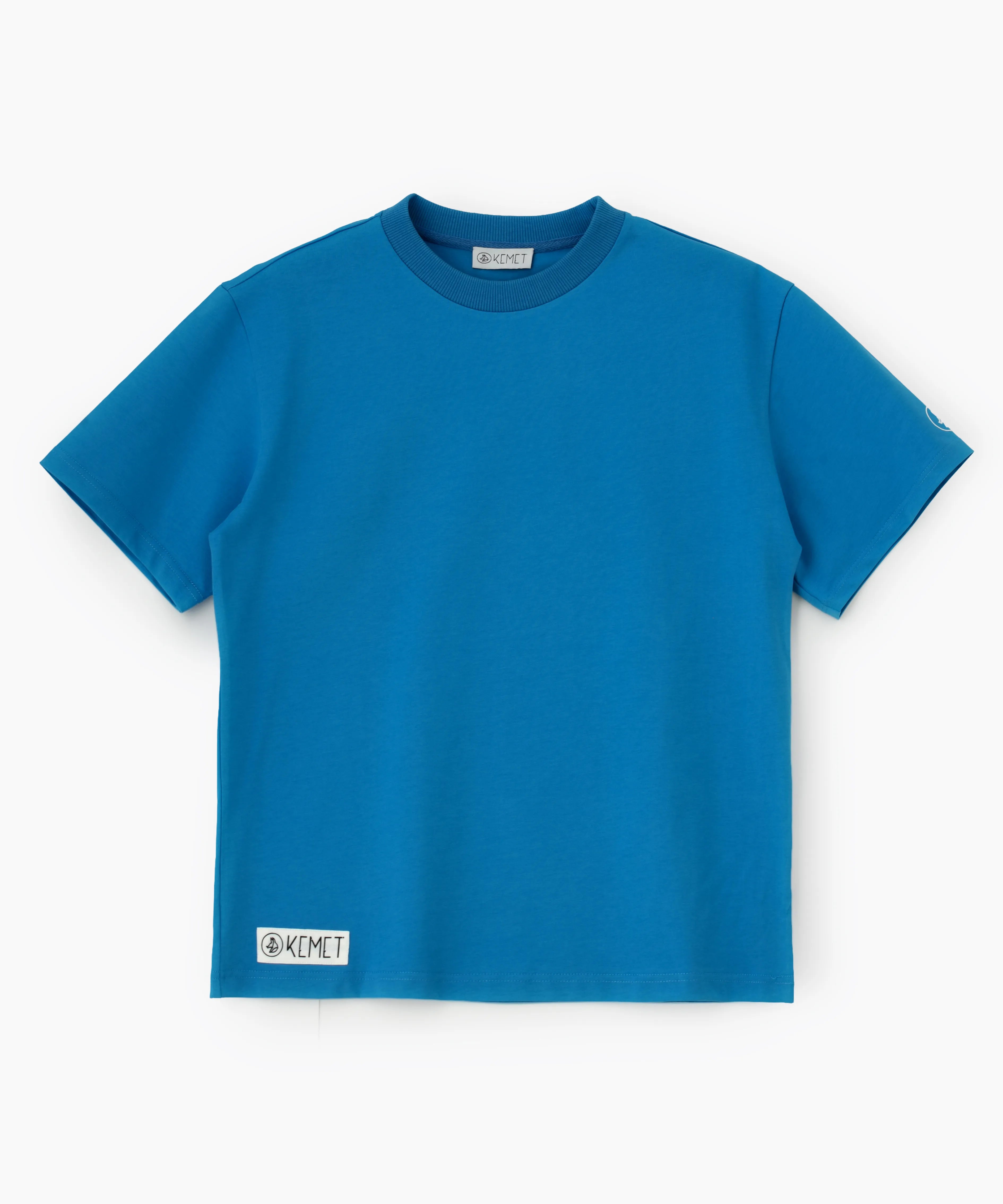 DARK SOIL | Oversized Basic T-shirt in Cotton Cerulean Blue