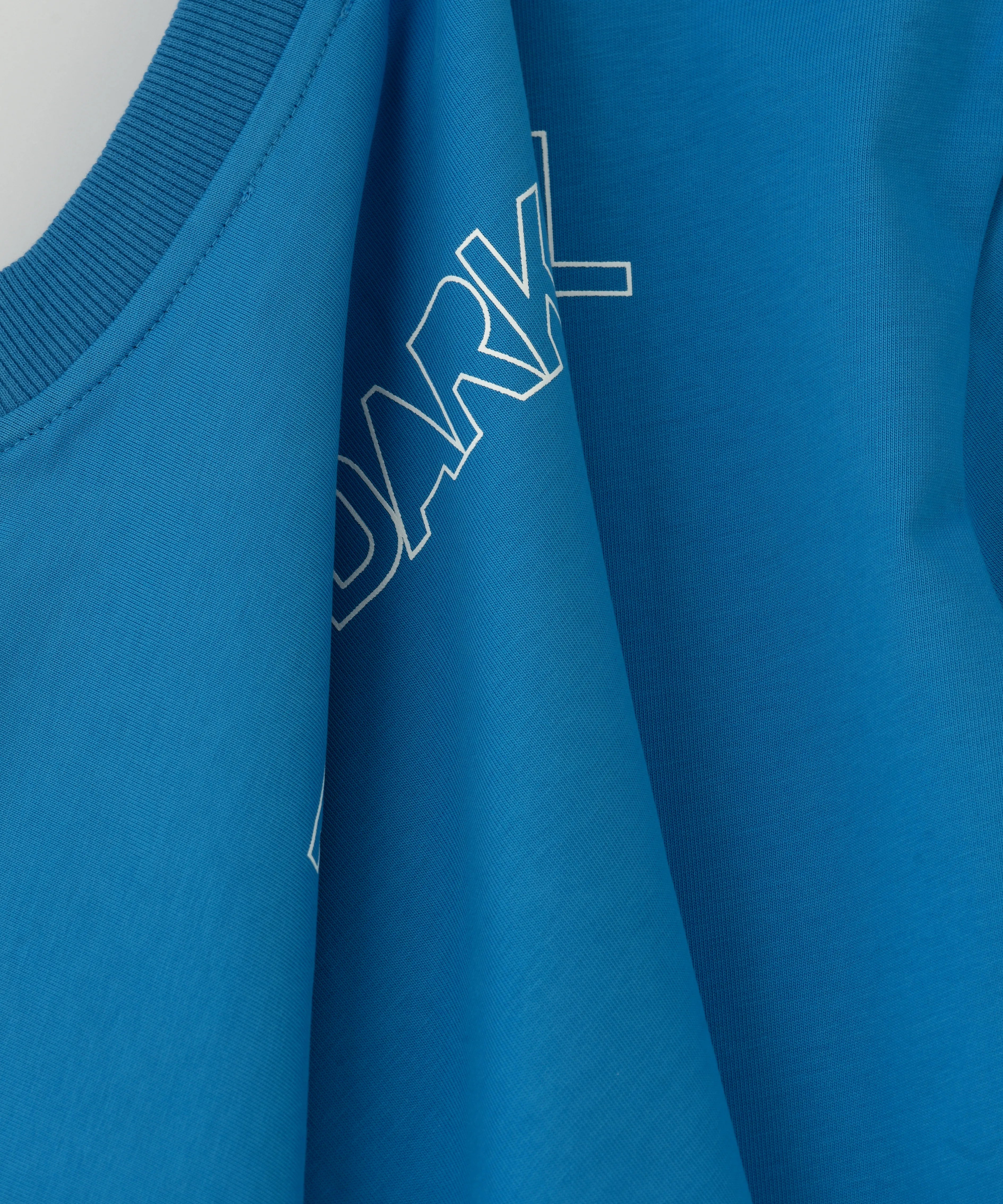 DARK SOIL | Oversized Basic T-shirt in Cotton Cerulean Blue