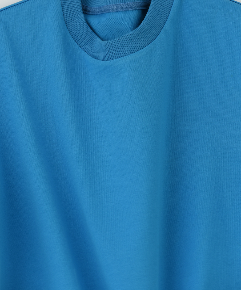 KEMET | Oversized Basic T-shirt in Cotton Cerulean Blue