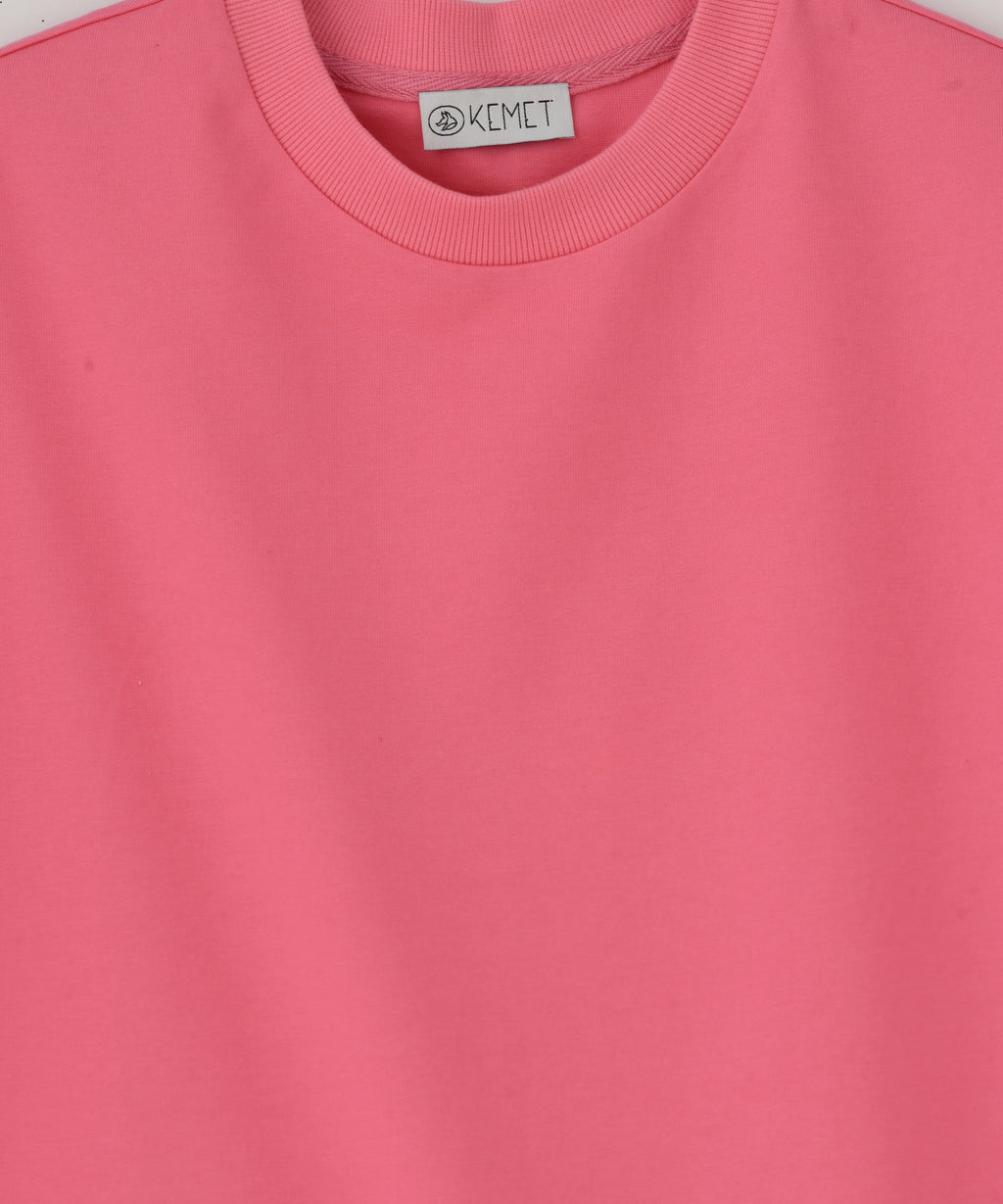 DARK SOIL | Oversized Basic T-shirt in Cotton Pink